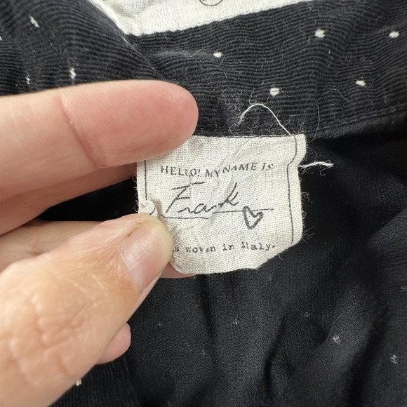 Frank & Eileen Shirt Womens XS Black Polka Dot Frank Corduroy Woven in Italy - Picture 7 of 13